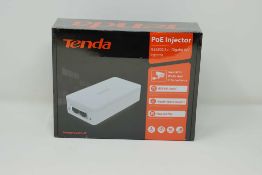 A boxed as new Tenda IEEE802.3at PoE Injector (Model: PoE30G-AT) (Box sealed).