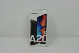 A boxed as new Samsung Galaxy A20E SM-A202F/DS 32GB in Black (Checkmend report ID: CM16701092-47B51)