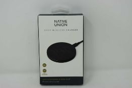 A boxed as new Native Union Drop Wireless Charger for Qi enabled devices (box opened).