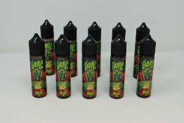 Ten bottles of FlavaCo Cartel Shrubs Lychee Strawberry Lemonade 50ml Shortfill Zero Nicotine E-