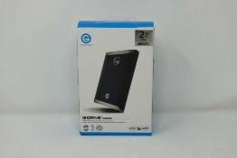A boxed as new G-Technology G-DRIVE 2TB Mobile Pro Thunderbolt 3 SSD in Black (Box sealed).
