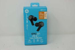 A boxed as new pair of JLAB Audio Epic Air Wireless Bluetooth Noise-Cancelling Earbuds in Black (Box