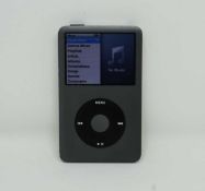 A pre-owned Apple iPod Classic A1238 160GB in Space Grey (Some cosmetic damage and to casing).