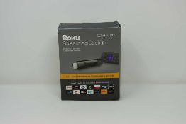 A boxed as new Roku Streaming Stick+ (Box sealed, damaged box).