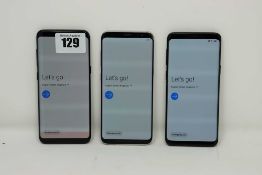 SOLD FOR PARTS ONLY: Two pre-owned Samsung Galaxy S8 -SM-G950F in Black and Silver (Both FRP locked.