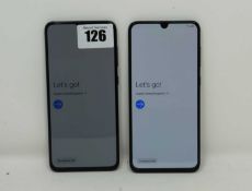 SOLD FOR PARTS: Two pre-owned Samsung Galaxy A70 SM-A705MN/DS in Black (One blacklisted. Both FRP