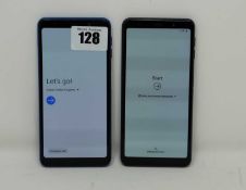 SOLD FOR PARTS ONLY: Two pre-owned Samsung Galaxy A7 (2018) SM-A750FN in Black and Blue (Both FRP