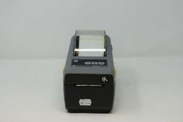 A pre-owned Zebra ZD410 Thermal Label/Barcode Printer (Model: ZD41022-D01M00EZ) (Power supply not