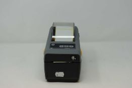 A pre-owned Zebra ZD410 Thermal Label/Barcode Printer (Model: ZD41022-D01M00EZ) (Power supply
