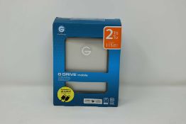 A boxed as new G-Technology 2 TB G-DRIVE Mobile USB Portable Hard Drive (Box sealed).