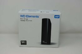 A boxed as new Western Digital WD Elements 14TB External Desktop USB3.0 Hard Drive (P/N: