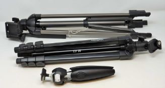 Three pre-owned tripods; a Manfrotto PIXI EVO 2-Section Mini Tripod, a Vanguard MK-2 Tripod and a