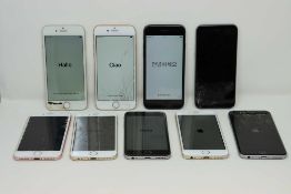 SOLD FOR PARTS ONLY: Four pre-owned Apple iPhone 7 (AT&T/T-Mobile/Global/A1778), three pre-owned