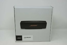 A boxed as new Bose SoundLink Mini II Bluetooth Speaker in Black/Copper with Charging Cradle (Box