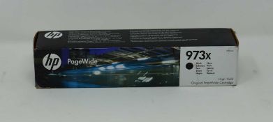 A boxed as new HP 973X Black PageWide Inkjet High Yield Cartridge (L0S07AE) (Box sealed, some