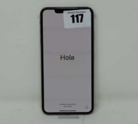 A pre-owned Apple iPhone Xs Max (Global/A2101) 256GB in Silver (FRP clear) (Checkmend report ID: