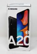 A boxed as new Samsung Galaxy A20E SM-A202F/DS 32GB in Black (Checkmend report ID: CM16701128-C1A0B)
