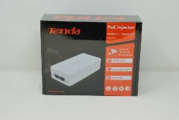 A boxed as new Tenda IEEE802.3at PoE Injector (Model: PoE30G-AT) (Box sealed).