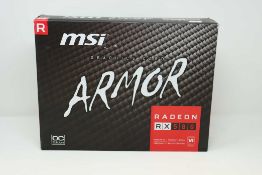 A pre-owned MSI RX 580 ARMOR 8G OC Radeon RX 580 8GB GDDR5 Graphics Card (P/N: 912-V341-275) (Boxed)