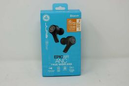A boxed as new pair of JLAB Audio Epic Air Sport Wireless Bluetooth Noise-Cancelling Earbuds in