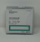 An as new HP C7976A 6.25TB LTO-6 Ultrium RW MP Data Cartridge.
