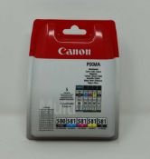 An as new Canon PGI-580/CLI-581 Ink Cartridge Multipack (M/N: 2078C005AA) (Packaging sealed).