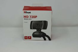 A boxed as new Trust Trino HD Video 720p Webcam (Box sealed).