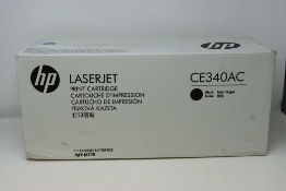 A boxed as new HP LaserJet Enterprise CE340AC Black Toner Cartridge (Box sealed).