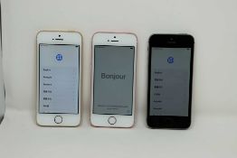SOLD FOR PARTS ONLY: Three pre-owned iPhone SE (Global/Sprint/A1723) (All iCloud locked, sold for