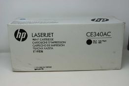 A boxed as new HP LaserJet Enterprise CE340AC Black Toner Cartridge (Box sealed).
