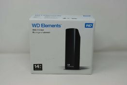 A boxed as new Western Digital WD Elements 14TB External Desktop USB3.0 Hard Drive (P/N: