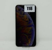 A pre-owned Apple iPhone Xs Max (Global/A2101) 256GB in Silver (FRP clear) (Checkmend report ID: