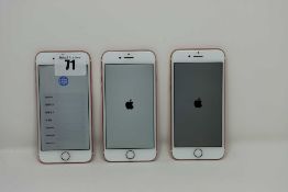 SOLD FOR PARTS ONLY: Two pre-owned Apple iPhone 7 (AT&T/T-Mobile/Global/A1778) in Rose Gold and an