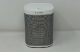 A pre-owned Sonos Play:1 Smart Wireless Speaker in White (Some cosmetic damage. No power supply or