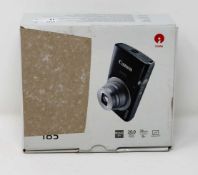 A boxed as new Canon IXUS 185 Compact Digital Camera in Silver (Box opened, some cosmetic damage