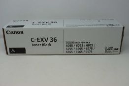 A boxed as new Canon C-EXV36 Black Toner Cartridge (3766B002AA) (Box sealed).