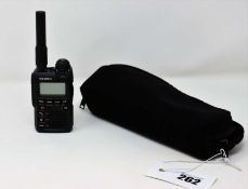 A pre-owned Yaesu VX-3 Dual Band FM Handheld Transceiver (No charger included).