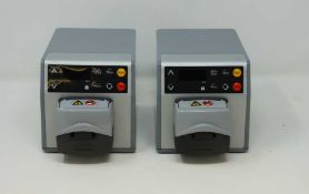 Two pre-owned Watson Marlow 120U/DV Peristaltic Pumps (M/N: 110.6141.85B) with 114/DV OEM
