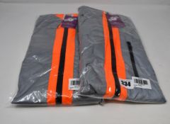 Three as new BTR high visibility reflective cycling/running jacket in orange (All XL - RRP £40