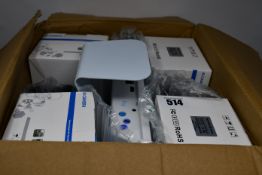 A quantity of AI IP infrared waterproof surveillance cameras (Approximately 6).
