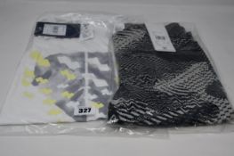 Two pairs of as new Reebok TS Lux Tight 2.0 (M) together with five TS Graphic Tank Q2 tops (XS, 2