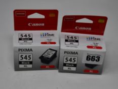 Seven Canon Pixma 545 black XL ink cartridge's.