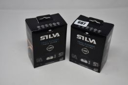Two boxed as new Silva Trail Runner Free Ultra 400 Lumen head torches.