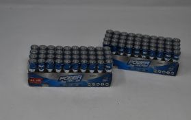 Eight cartons of 40 Power Master ultra-power AA batteries.