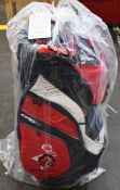 An as new Callaway golf unisex 2020 Org 14 premium 14 way non stadium durable cart bag red/black/
