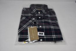 An as new Burberry George shirt in navy check (M, Security tag attached - RRP €182).