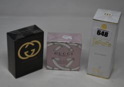 A boxed as new Gucci Bamboo eau de parfum (30ml), a boxed as new Gucci Guilty eau de toilette (75ml)