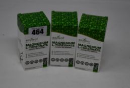 Ten boxed as new Ezyleaf Nutrition Magneium L-Threonate food supplements (90 vegetarian capsules,
