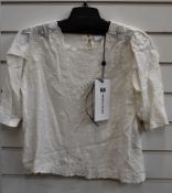 An as new The Kooples X Sport X embroidery top (Size 2 - RRP £138).