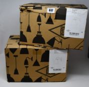 Two boxed as new BTC Hector Medium Dome Wall Lights (FW317N).